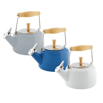 Fog Grey 1.4 quarts Chantal Sven Enamel on Steel Whistling Teakettle